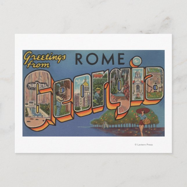 Rom, GeorgiaLarge Brev ScenesRom, GA Vykort (Framsida)