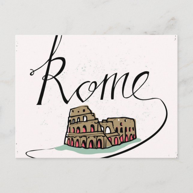 Rom Hand Lettered Design Vykort (Framsida)