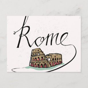 Rom Hand Lettered Design Vykort