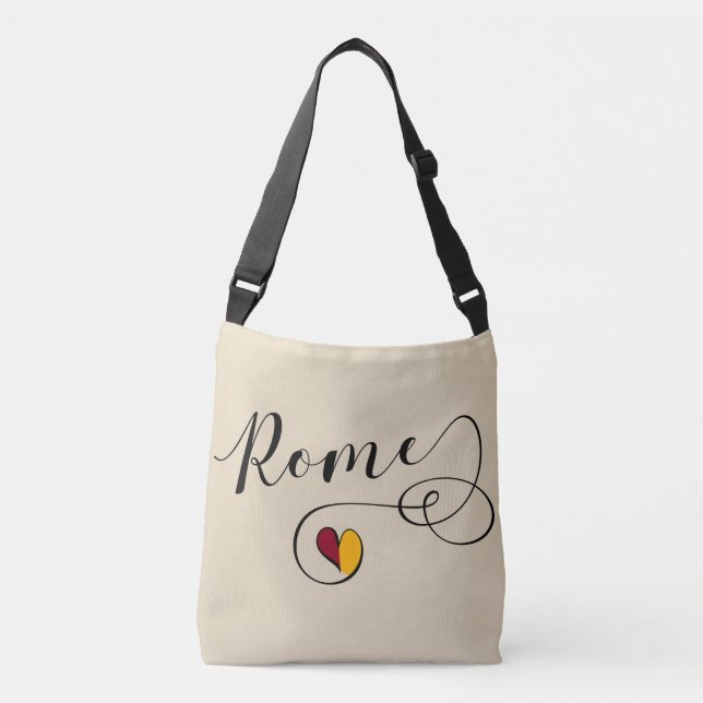 Rom Heart Bag, Italien, Roman Flagga Axelväska (Framsida)