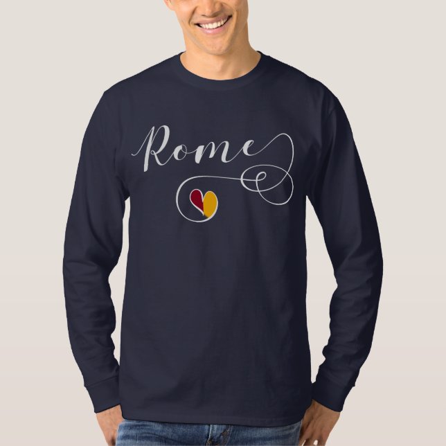 Rom Heart, Italien, Roman Flagga Tee (Framsida)