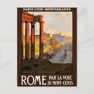 Rom i Dawn Par La Voie Travel Poster 1920 Vykort