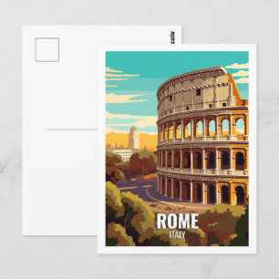 Rom Italien Berömd Travel Ställe Vykort