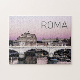 Rom Italien Castel Sant'Angelo Bridge Sunset Pussel