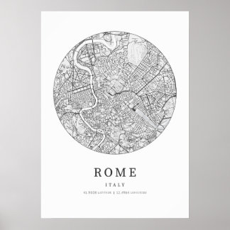 Rom Italien City Karta Poster