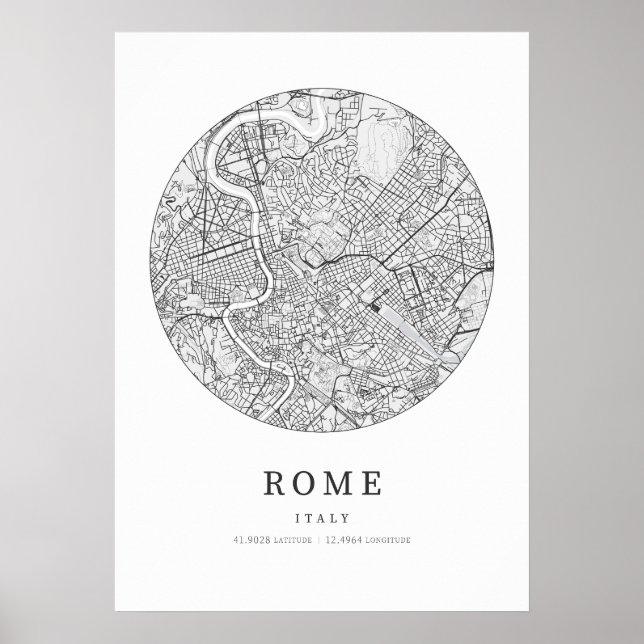 Rom Italien City Karta Poster (Framsidan)