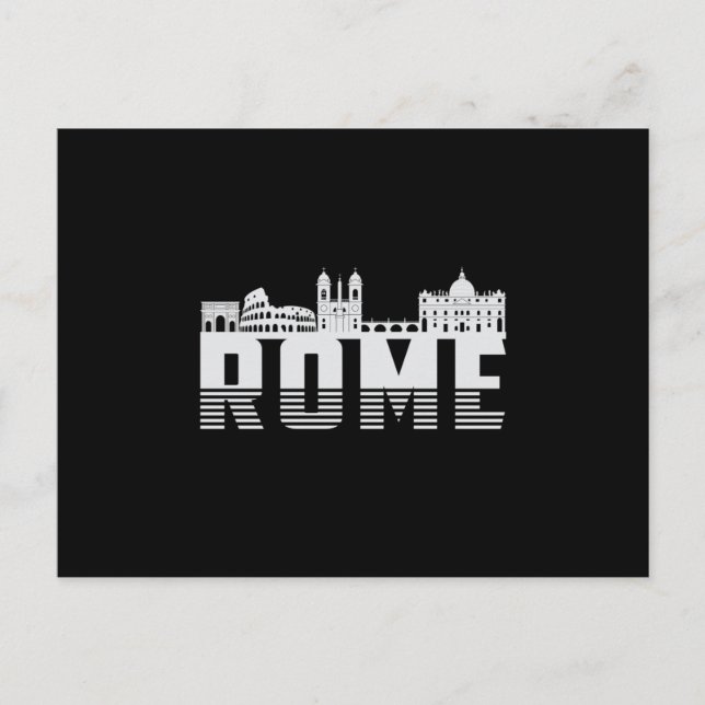 Rom Italien City Skyline Cityscape Funny Gift Vykort (Framsida)