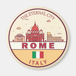 Rom Italien City Skyline Emblem Magnet