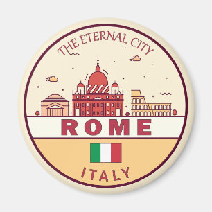 Rom Italien City Skyline Emblem Magnet