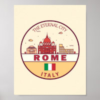 Rom Italien City Skyline Emblem