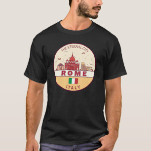 Rom Italien City Skyline Emblem T Shirt
