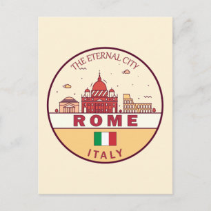 Rom Italien City Skyline Emblem Vykort