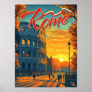 Rom, Italien: Colosseum Äventyr Travel Poster