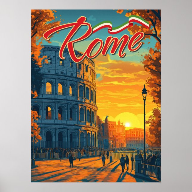 Rom, Italien: Colosseum Äventyr Travel Poster (Framsidan)