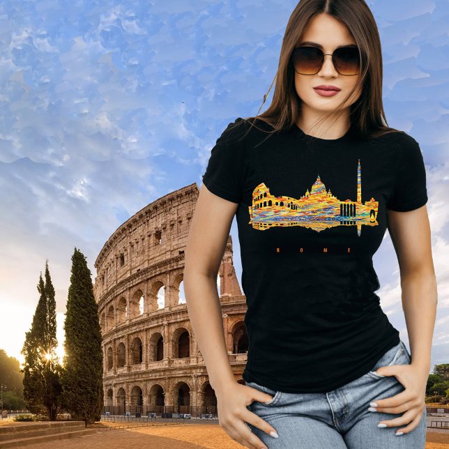 Rom Italien Colosseum Klassisk Resa T-Shirt (Rome, Italy, black t-shirt for women)