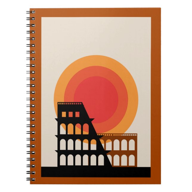 Rom, Italien Colosseum Postcard OBEHANDLAD Vintage Anteckningsbok (Framsidan)