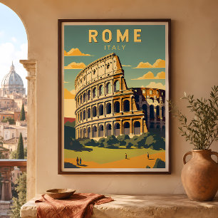 Rom Italien Colosseum Resa Konst Vintage Poster