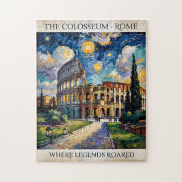Rom Italien Colosseum Resa Van Gogh Stjärnklar Nat Pussel