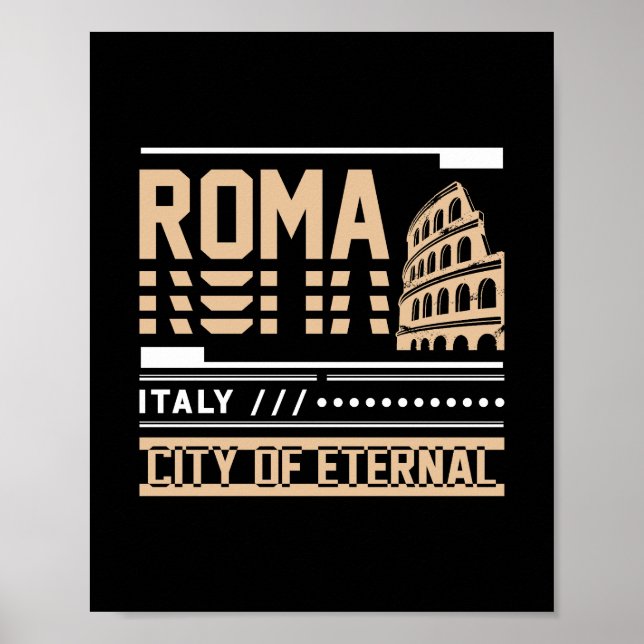 Rom Italien Colosseum Retro Urban Resesign Poster (Framsidan)