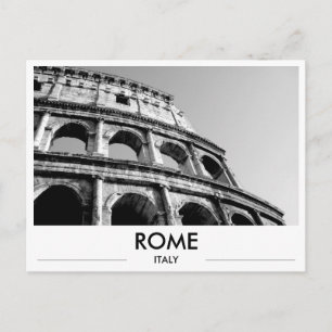 Rom Italien Colosseum Svart & Vitt Foto Hälsning Vykort