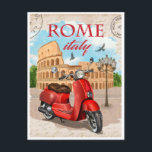 Rom Italien Colosseum Travel Art Vintage City Vykort<br><div class="desc">vintage,  retro,  resor,  modern,  vattenfärg,  klassisk,  Rom,  Italien Colosseum,  italian,  koliseum, </div>