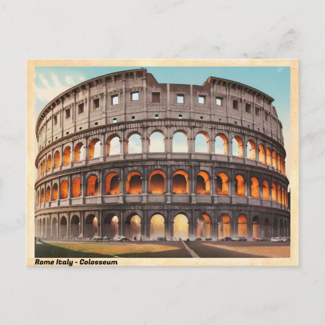 Rom Italien Colosseum Vintage Vykort (Framsida)
