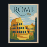 Rom, Italien Colosseum Vykort<br><div class="desc">Andersson Design Group är ett prisbelönt illustrations- och designföretag i Nashville på Tennessee. Grundaren Joel Andersson leder ett team av begåvade konstnärer att skapa originalverk som ser ut som vintagens klassiska reklamutskrifter från 1920-talet till 1960-talet.</div>