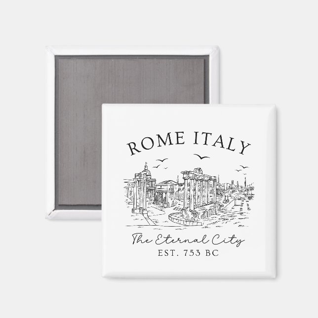 Rom Italien - EExternal City Ruins Travel souvenir Magnet (Front/Back)