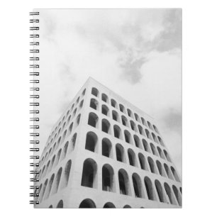 Rom Italien, EUR Palazzo del Lavoro Anteckningsbok Med Spiral