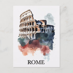 Rom Italien Italienska kolosseum Watercolor Travel Vykort