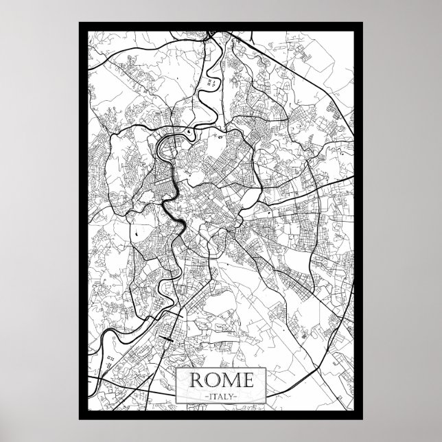 Rom Italien Karta Poster (Framsidan)