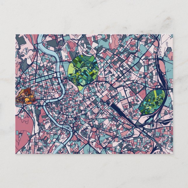 Rom Italien Karta Vykort (Framsida)