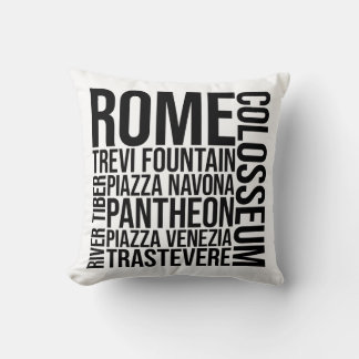 Rom, Italien Landmarks Typography - Europe Ord Art Kudde
