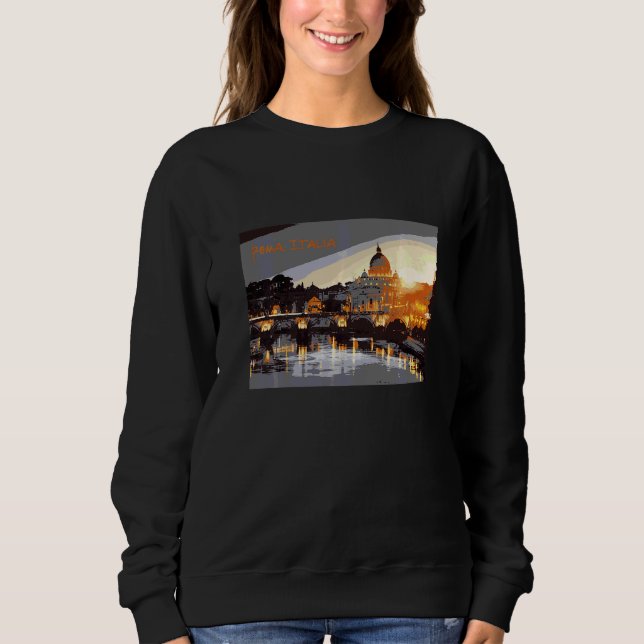 Rom Italien Landskap Siluett T Shirt (Framsida)