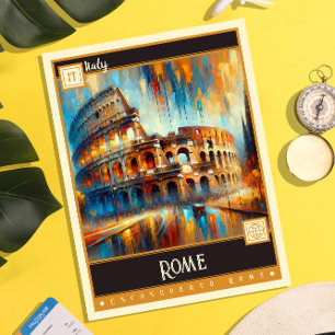 Rom, Italien Måla Vintage Vykort