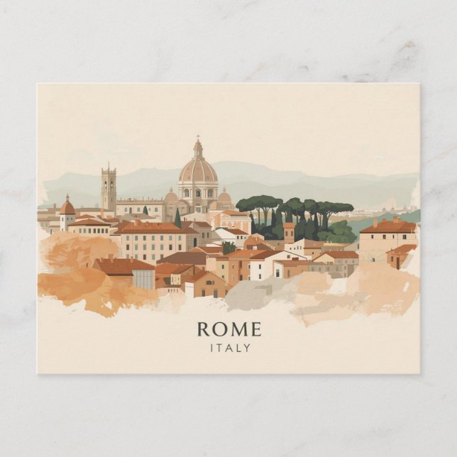 Rom, Italien Minimalistisk Boho Resa Vykort (Framsida)