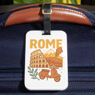 Rom Italien Minimalistisk Handritad Colosseum Bagagebricka