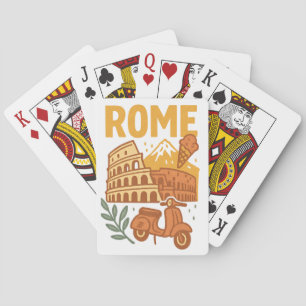 Rom Italien Minimalistisk Handritad Colosseum Casinokort