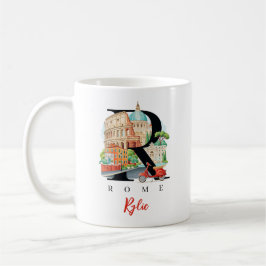 Rom Italien Monogram Bokstav R Personligt Gåva Kaffemugg