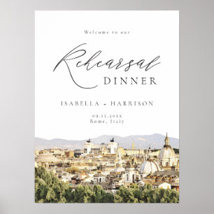 Rom Italien Panorama Bröllop Välkomstskylt Poster
