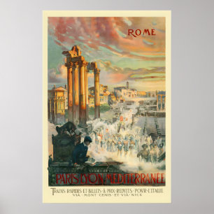 Rom Italien Paris Lyon Mediterrannee Vintage Resa Poster