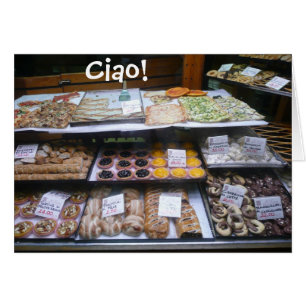 Rom Italien Pastry Shop Notes, Ciao! (tomt) Hälsningskort
