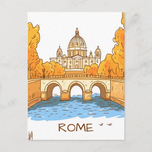 Rom Italien Resa Vykort (Framsida)
