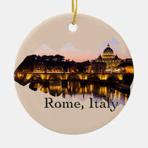 Rom, Italien: Romantiska staden i natt Julgransprydnad Keramik
