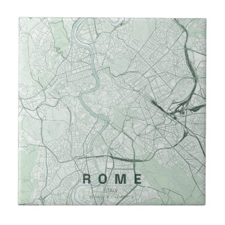 Rom Italien Stadskarta Minimalistisk Design Kakelplatta