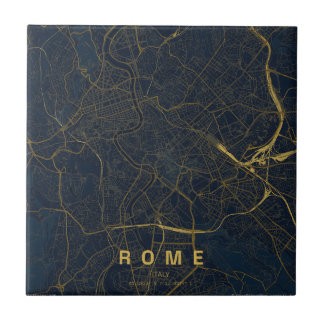 Rom Italien Stadskarta Minimalistisk Design Kakelplatta