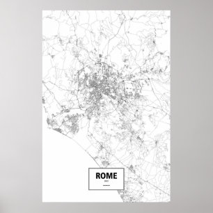 Rom, Italien (svart på vitt) Poster