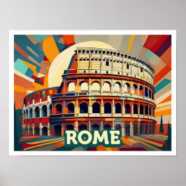 Rom Italien Travel konstnärligt färgad Poster