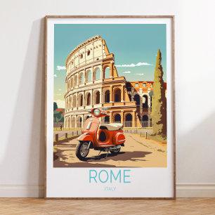 Rom Italien Travel Poster, Rom Italien Poster, Rom Poster
