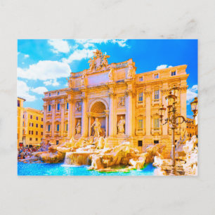 Rom, Italien - Trevi Fontän Vykort
